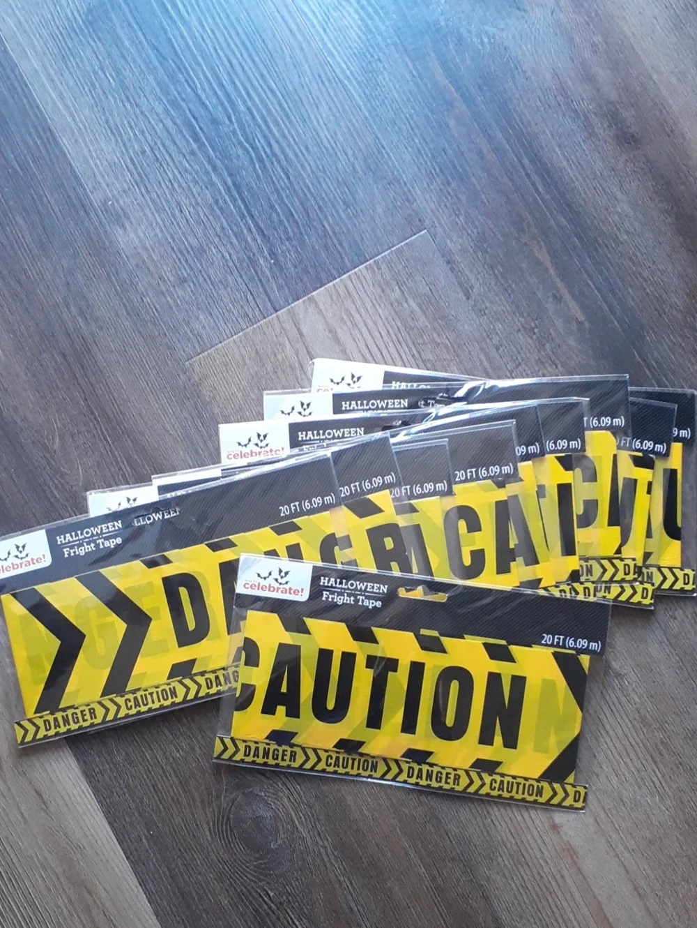 10 Packs Of Yellow Caution Fright Tape - Halloween Party Decoration